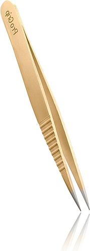 Actual product image Rubis Tweezers pointed, Progrip, gold