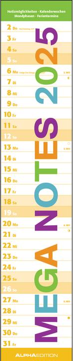 Label énergétique Alpha Edition Calendrier Mega Notes