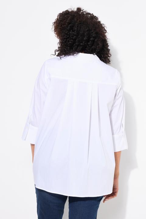 Produktbild Ulla Popken Hemdbluse, Rückenfalte, A-Linie, Hemdkragen, 3/4-Arm (62)