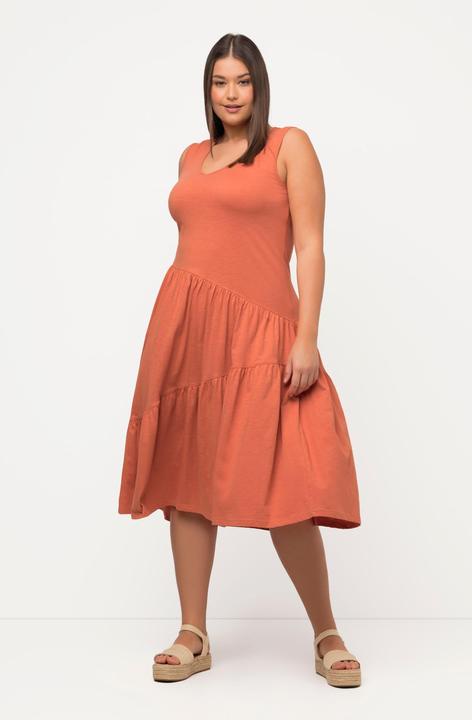 Produktbild Ulla Popken Midikleid, A-Linie, V-Ausschnitt, ärmellos (46, 48)