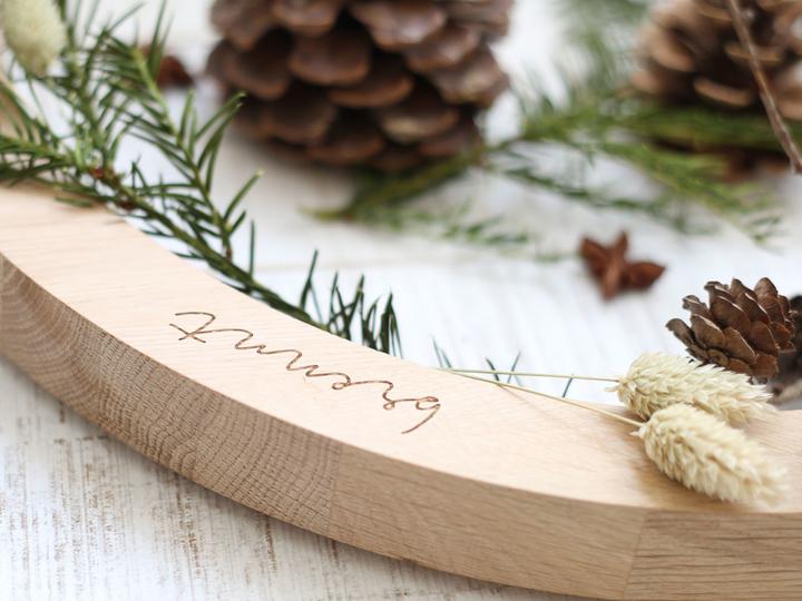 Immagine prodotto Eulenschnitt Adventskranz aus Eiche 36cm