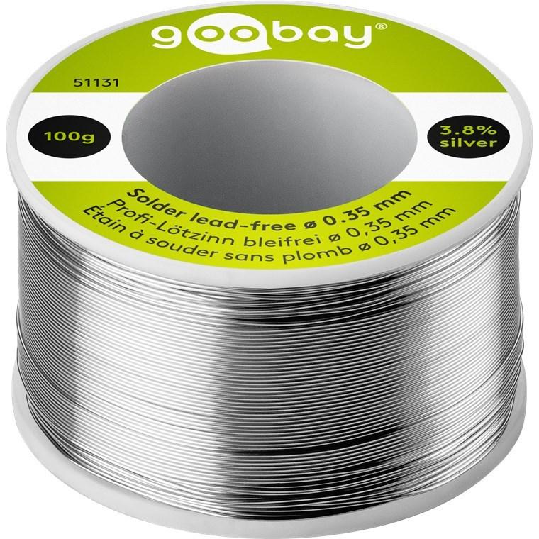 Goobay Profi-Lötzinn bleifrei, ø 0,35 mm, 100 g (Lötzinn), Lötgerät Zubehör, Grau