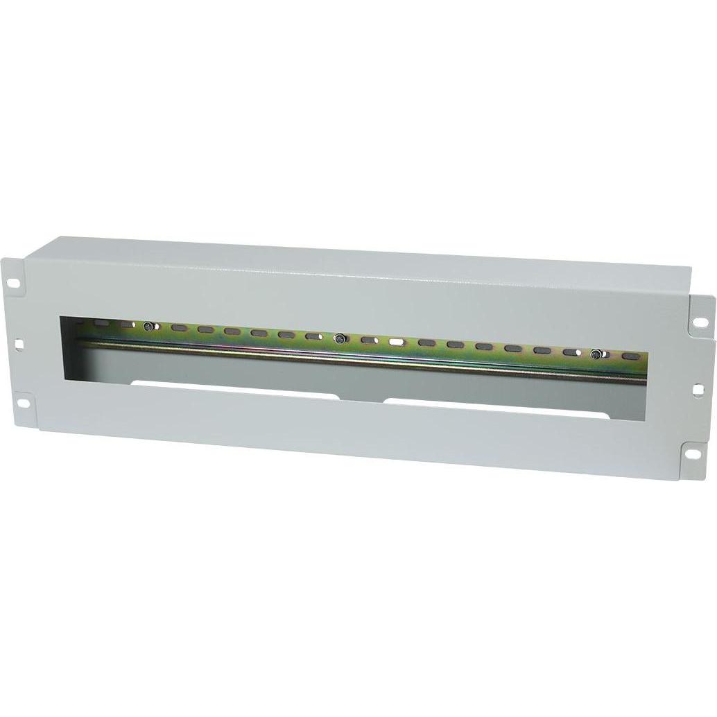 Allnet Rack da 19". Striscia di protezione per dispositivi top-hat rail/DIN rail, T61mm/3HE, grigio, Accessori per armadio rack, Grigio