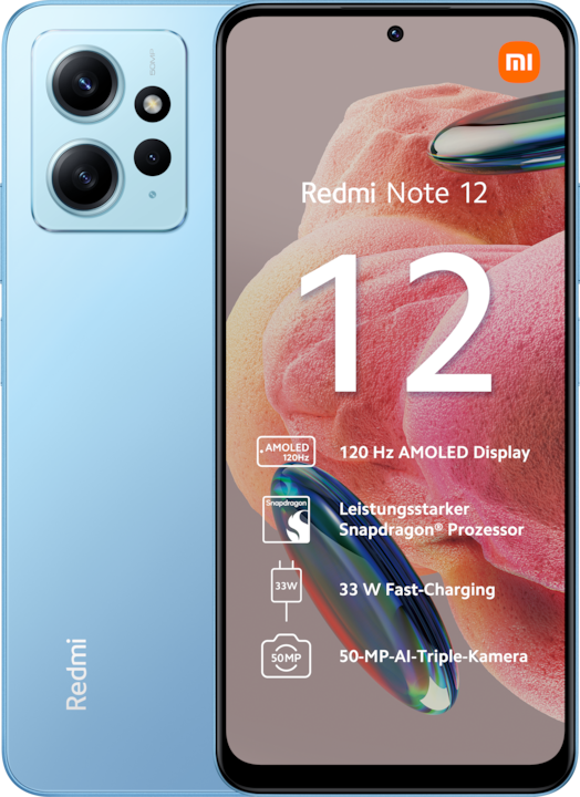 Xiaomi Redmi Note 12 (128 GB, Blu ghiaccio, 6.67", Doppia SIM, 50 Mpx, 4G)