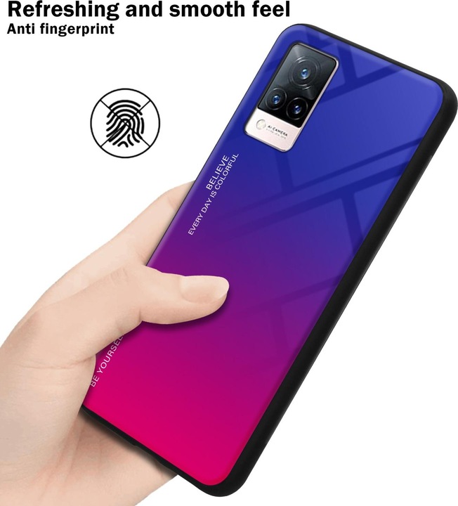 Productafbeelding Cadorabo TPU 2 Kleuren Glazen Hoesje (Vivo V21)
