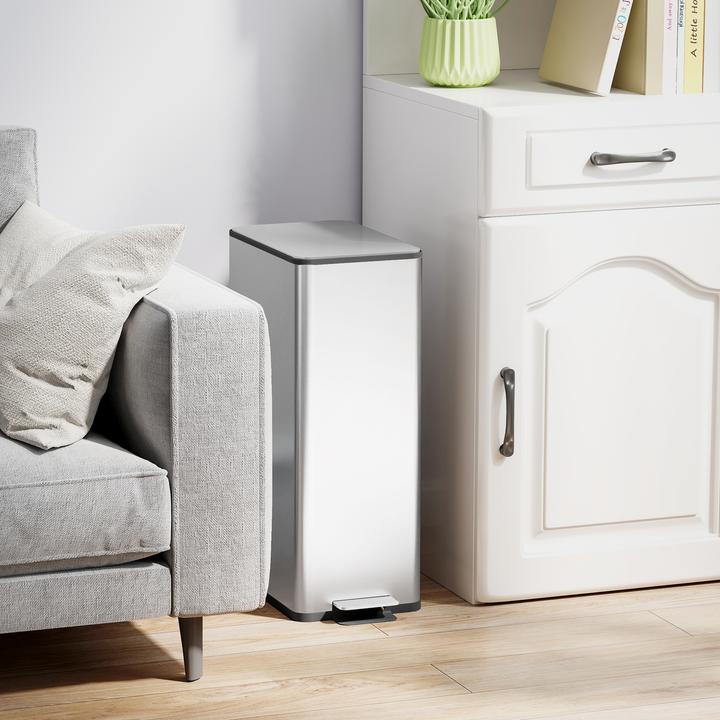 Produktbild Homcom Mülleimer Edelstahl, Kunststoff Silber (20 l)