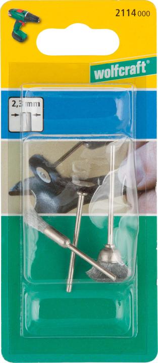 Productafbeelding wolfcraft wolfcraft 1 staaldraad miniborstelset 3 stuks.
