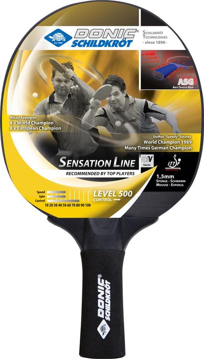 Actual product image Donic Schildkröt Table tennis racket "Donic Sensation Line 500" 714402