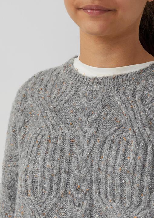 Produktbild s.Oliver Strickpullover Kurzer Strickpullover im Loose Fit mit Zopfmuster (146, 152)