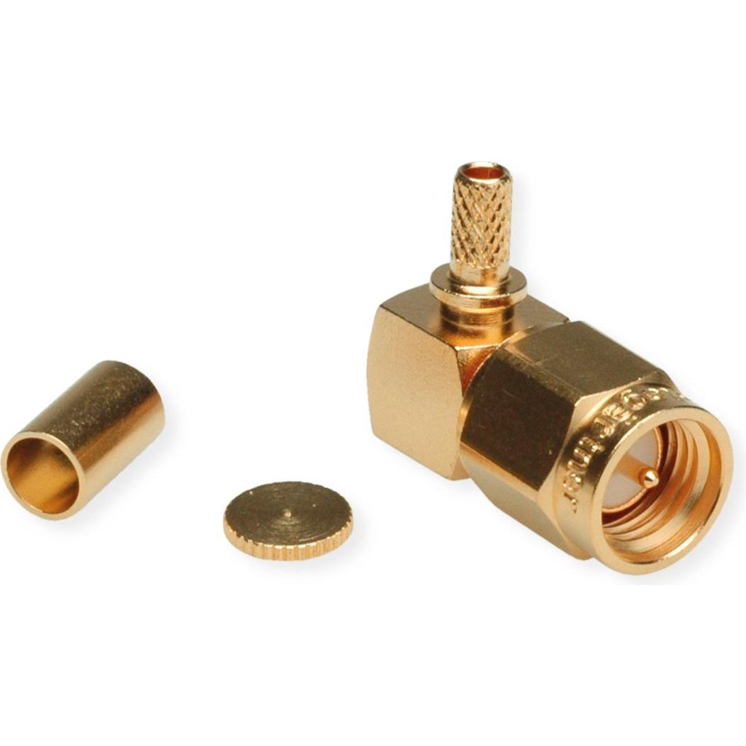 Telegärtner Spina SMA ad angolo retto cr AU G8 RD-316 J01150A0071Z, Cavo + Spina elettrica, Oro