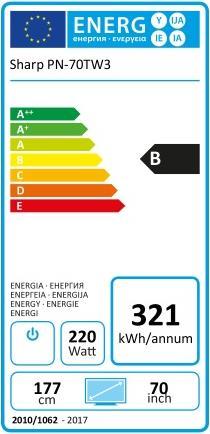 Energie-Label Sharp PN70TW3 (1920 x 1080 Pixel, 70")