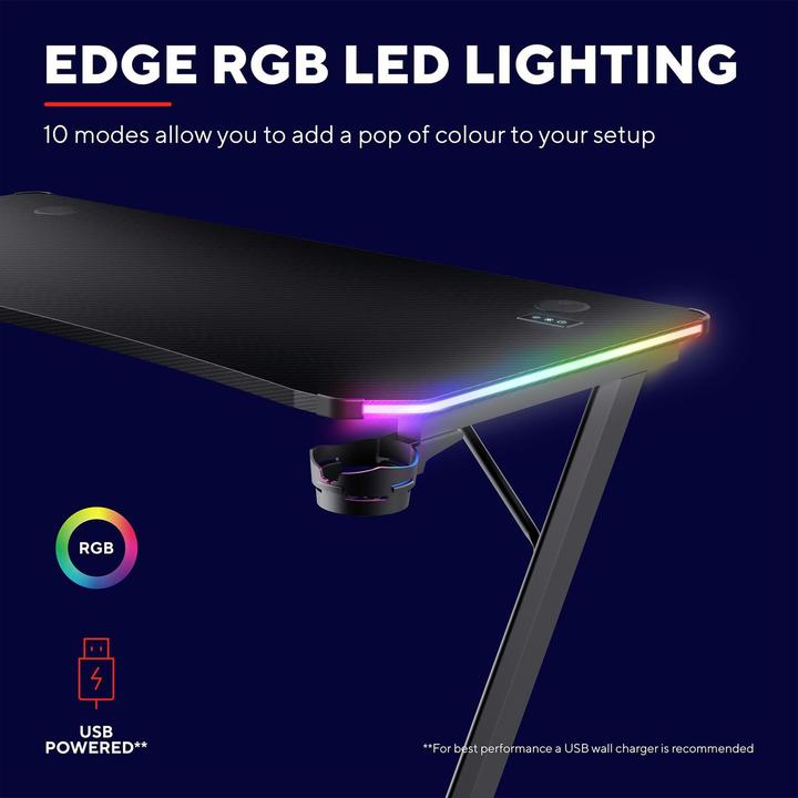 Produktbild Trust GXT 709 Luminus Gaming LED-Schreibtisch