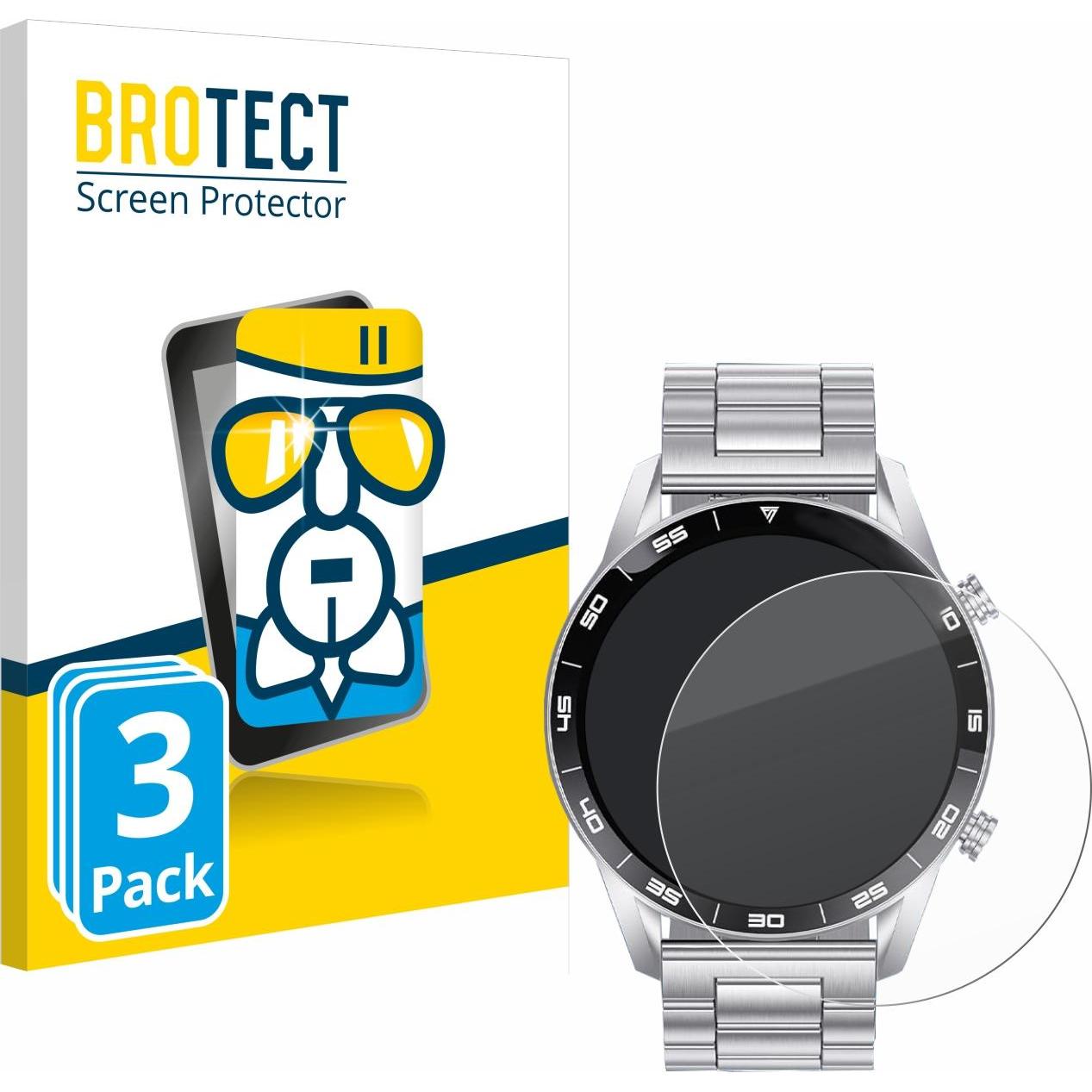 BROTECT AirGlass Panzerglasfolie, Smartwatch Schutzfolie, Transparent