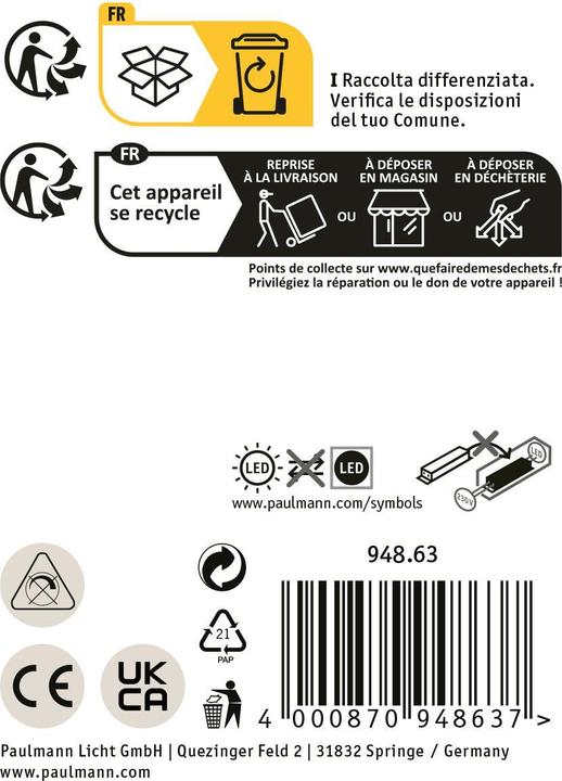 Produktbild Paulmann Outdoor 230V Pollerleuchte Caissa (850 lm, IP44)