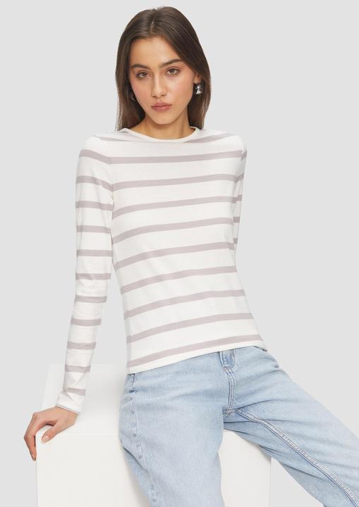 Produktbild S.Oliver T-Shirt Schmales Ringelshirt mit Rundhalsausschnitt (XS)