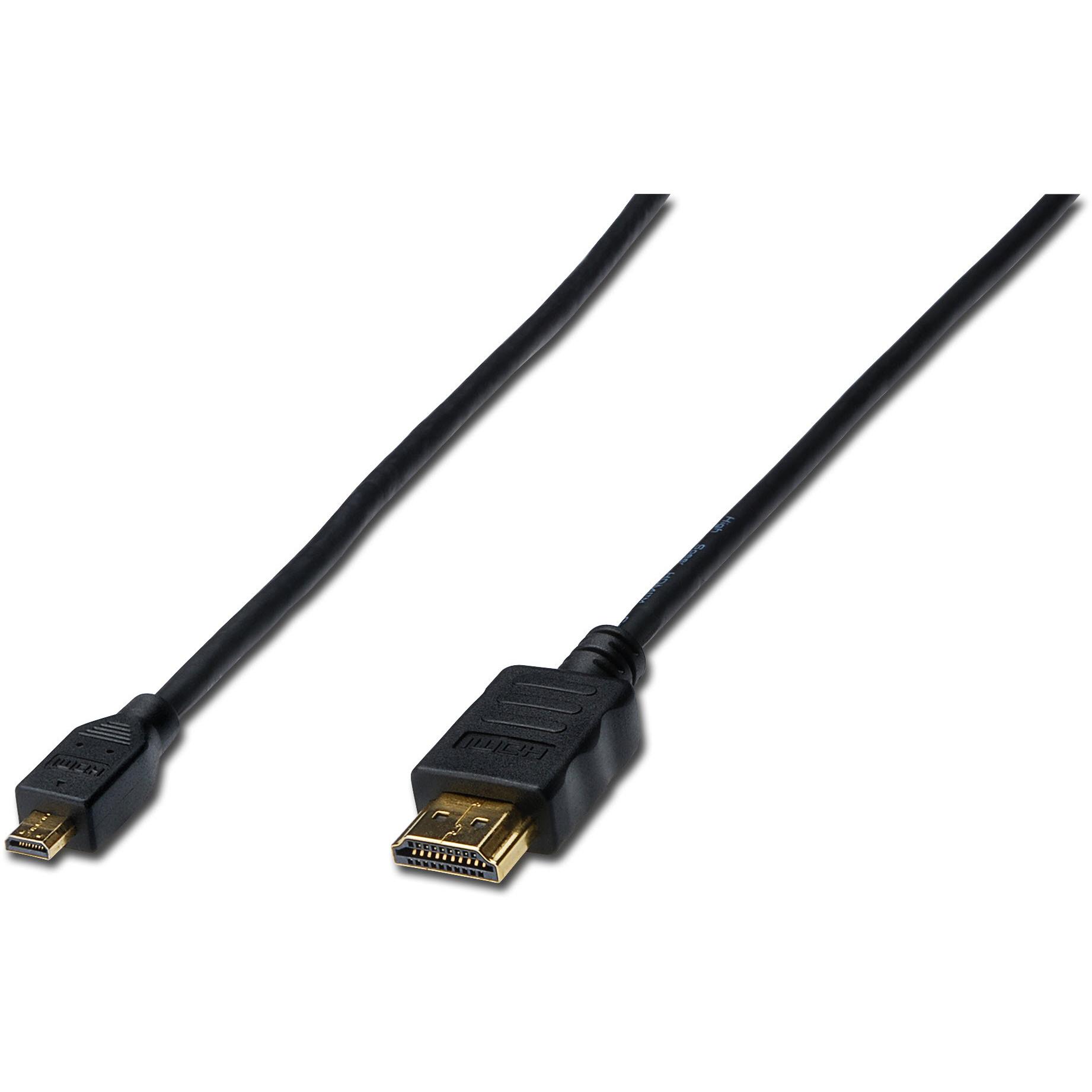 Digitus micro HDMI (Typ D) — HDMI (Typ A) (1 m, HDMI), Video Kabel
