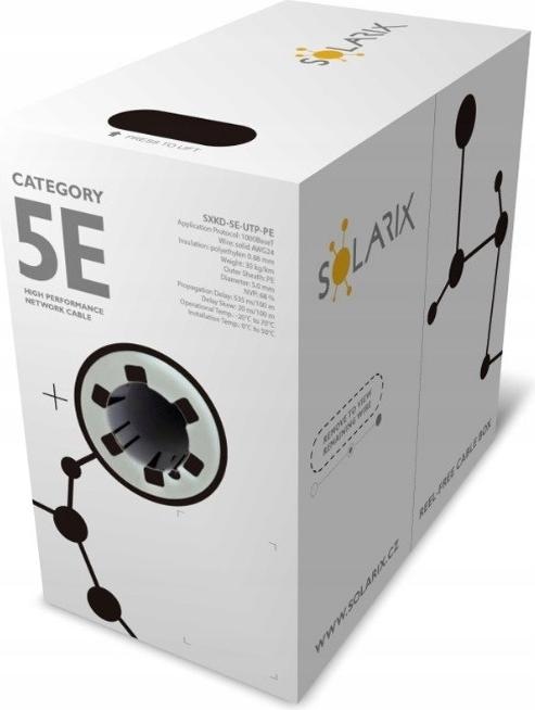 Produktbild Solarix Kabel Instalacyjny Cat5e Utp Pe Fc (U/UTP, CAT5e, 305 m)