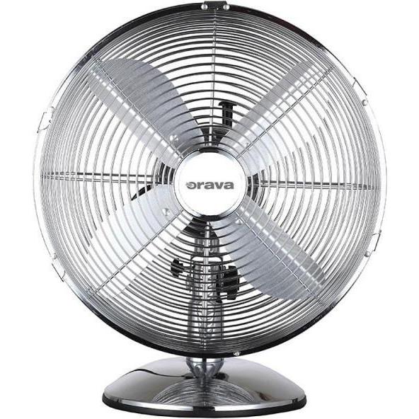Orava SF-100 X stolní oscilující ventilátor, 3 stupně rychlosti, oscilace doprava a doleva, stříbrná, Ventilatore, Argento