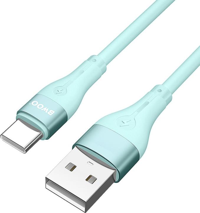 Produktbild Bwoo Minimalistisches Silikon 3A Kabel X280C USB-A auf USB-C grün (1 m, 15 W)