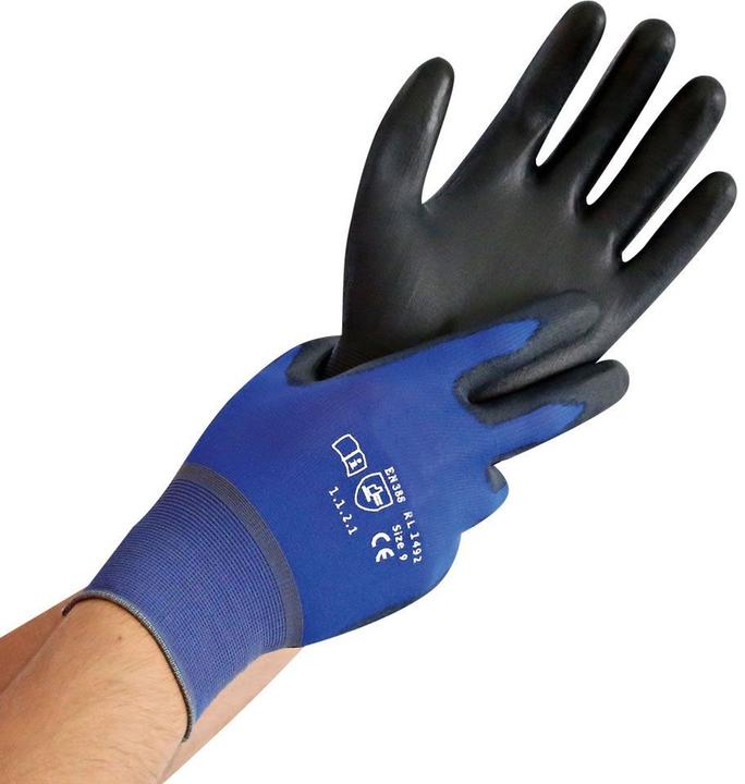 Hygostar Nylon-Feinstrick-Handschuh Ultra Light XL/10 blau-schwarz VE=12 Stück (10)
