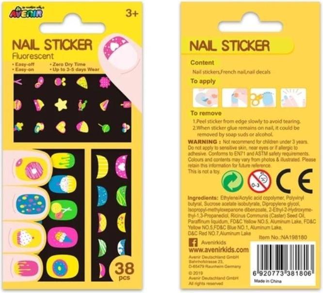 Avenir Stickers pour ongles - Biscuits fluorescents