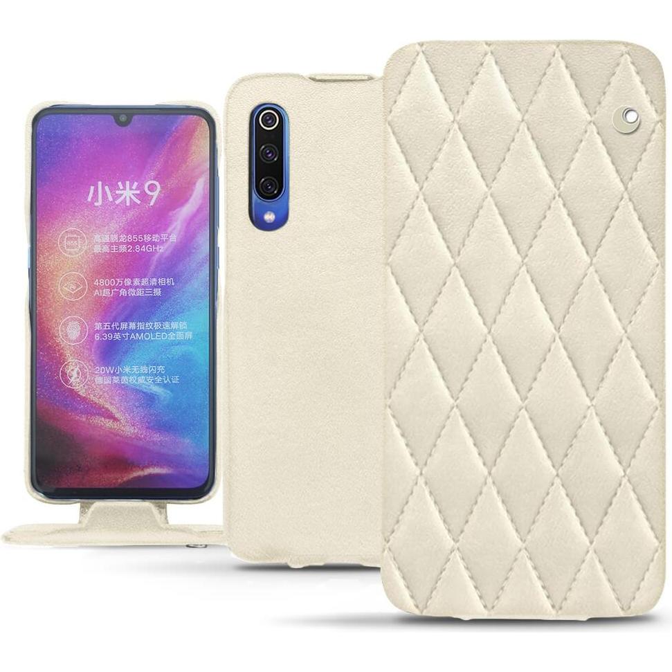 Noreve Lederschutzhülle vertikal (Xiaomi Mi 9), Smartphone Hülle, Weiss
