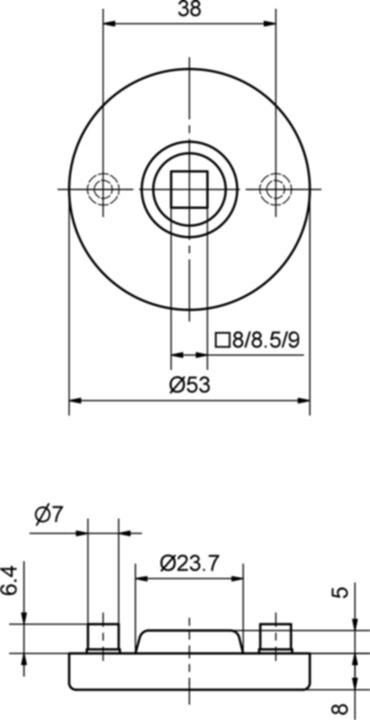 Produktbild Glutz Drückerrosette mit Hochhaltefeder glide/easyfix® 5620 CN/CG (Türrosette)