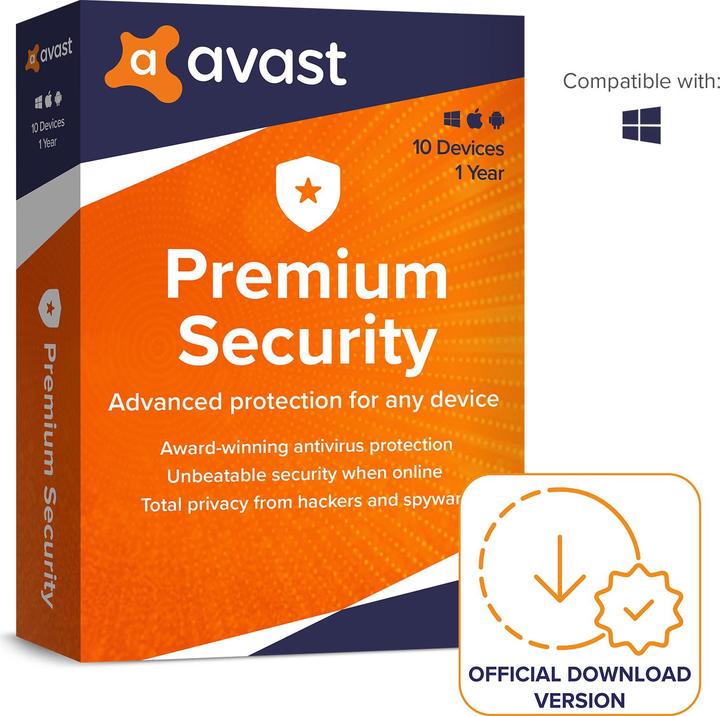 Produktbild Avast Premium Security (10 User, 10 Geräte/User, 12 Monate)
