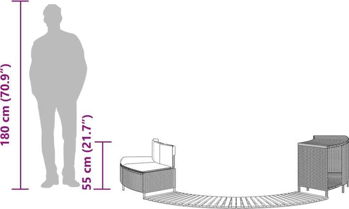 Immagine prodotto VidaXL Bordo della vasca idromassaggio Bordo della piscina Rivestimento della piscina Poli rattan grigio