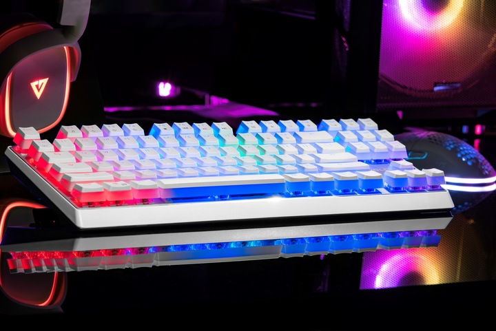 Actual product image Modecom VOLCANO LANPARTY RGB Pudding mechanická herní klávesnice (OUTEMU Brown), LED podsvícení, US (US, Cable)