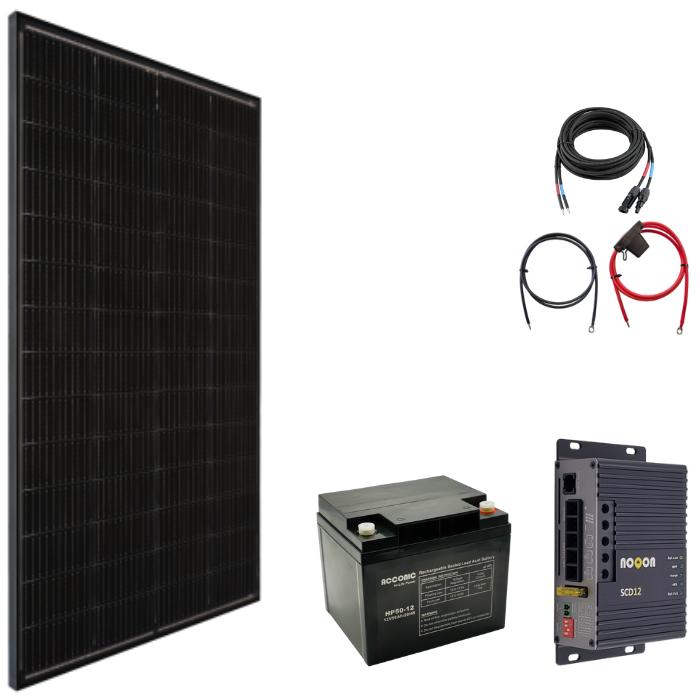 Noqon Solaranlage Basic-Set EXTRA SMALL - mit AGM Batterie