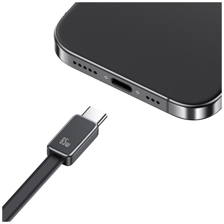 Image du produit Usams CC299 65W Fast Charger With Retractable Type-C Cable (EU) - Xiang Series Black (65 W)