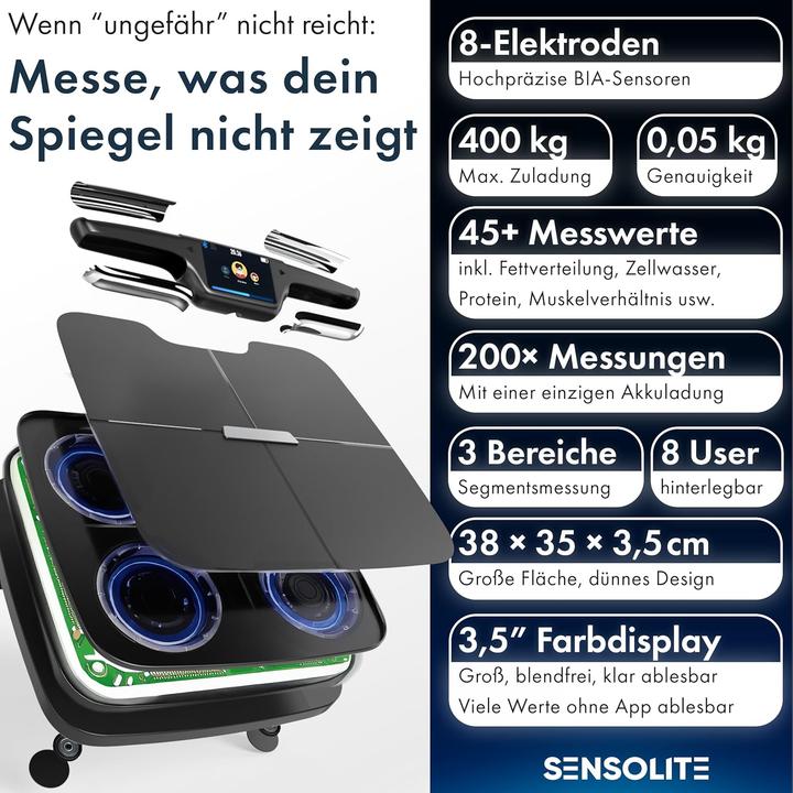 Immagine prodotto Sensolite Personenwaage mit Körperfettanalyse (180 kg)