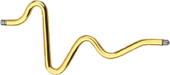 Produktbild Star Piercing Barbell-Stab vergoldet Herzschlag (ohne Messing, Chirurgenstahl 316L)