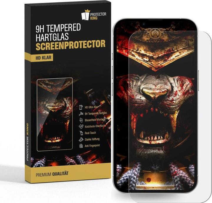 Actual product image Protectorking 1x 3D A++ real tempered 9H armoured glass CLEAR (1 Piece, Apple iPhone 15 Pro)