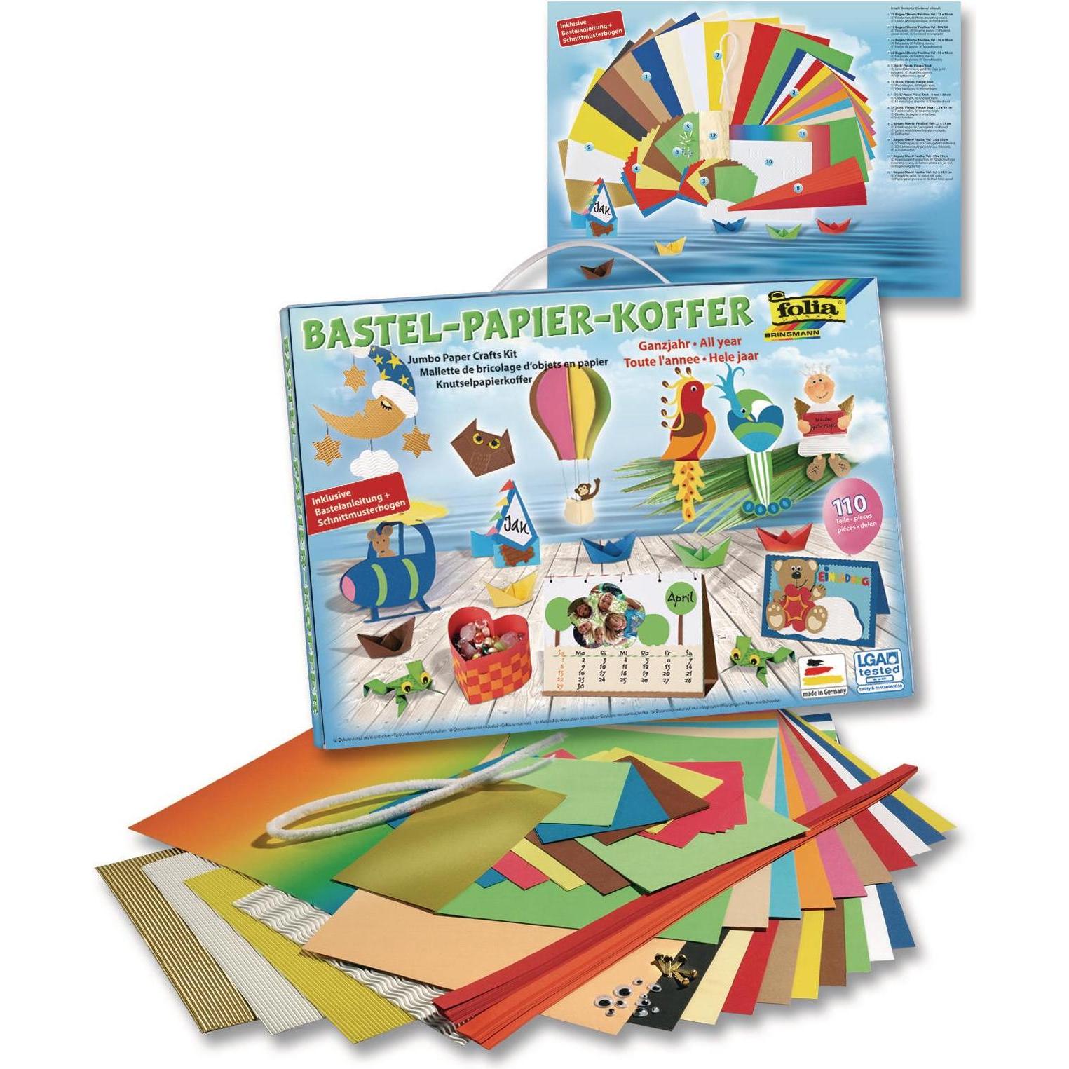 Folia, Bastelpapier, Bastelkoffer Ganzjahr (300 g/m², 110 x)