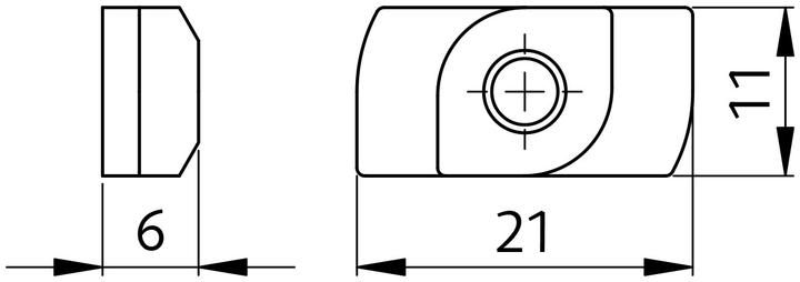 Actual product image Längle Glas-System Hammer head nut LÄNGLE AL-OFFICE-H-XL (M5)