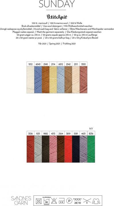 Produktbild Sandnes Garn Sunday by PetiteKnit 50g (235 m)