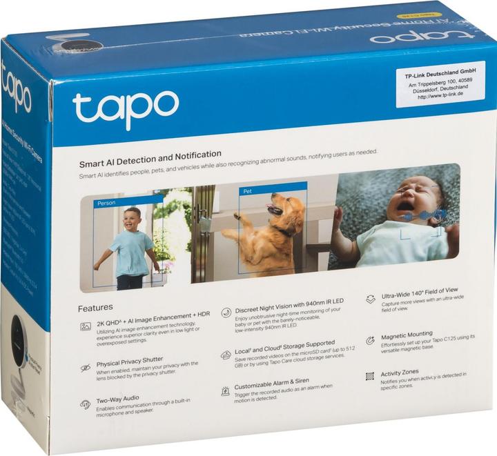 Actual product image TP-Link AI Home Security Wi-Fi Camera (2560 x 1440 Pixels)