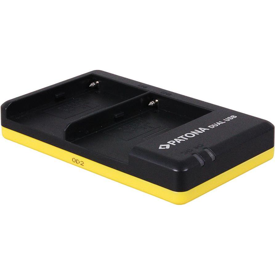 Patona Caricabatterie doppio FM500H (Caricabatterie per fotocamere), Alimentatore fotocamera, Nero