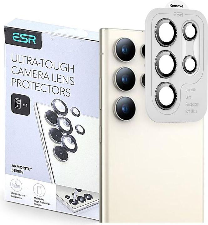 Actual product image ESR - Armorite Camera Lens Protectors - Samsung Galaxy S25 Ultra - Black (1 Piece, Samsung Galaxy S25 Ultra)