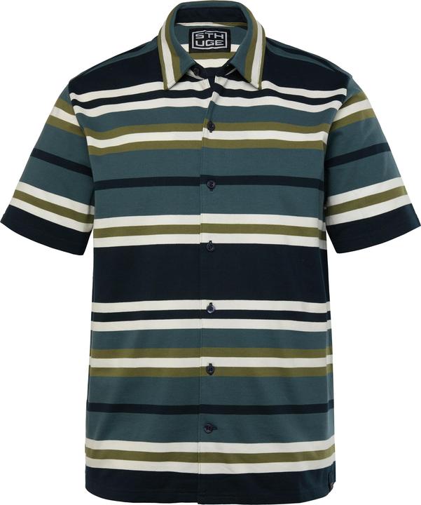 Immagine prodotto Sthuge Piqué-Streifenhemd, Halbarm, kastiger Fit (XL)