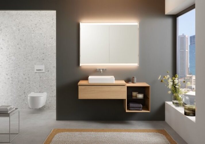 Actual product image Geberit ONE mirror cabinet with ComfortLight, 2 doors, flush mounting, 120x90x15cm, 505.805.00.