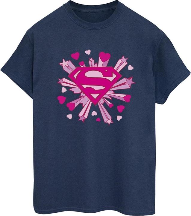 Superman Pink Hearts And Stars Logo TShirt (S)