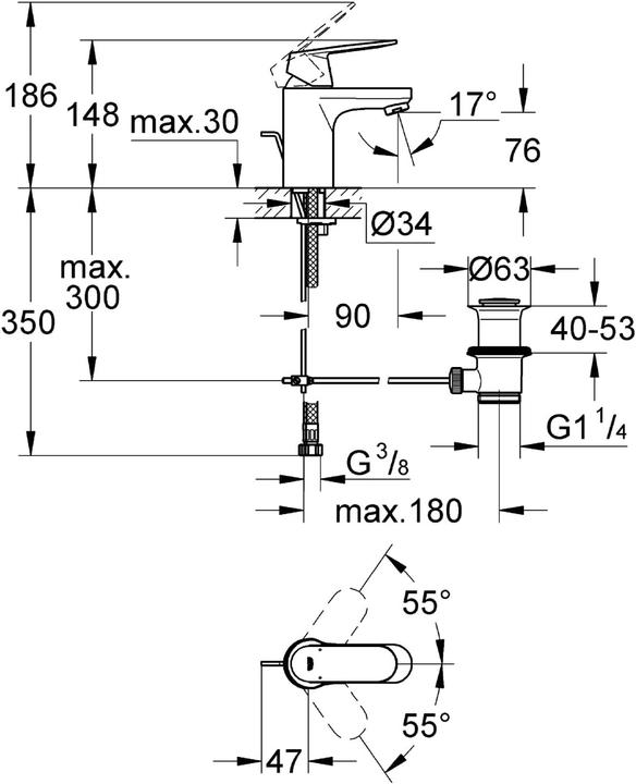 Immagine prodotto Grohe Eurosmart Cosmopolitan Einhand-Waschtischarmatur