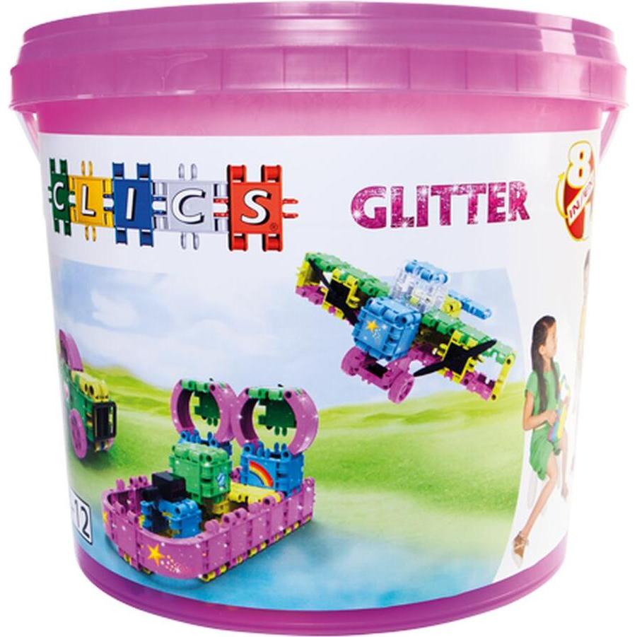 Clics Building Blocks - Set di costruzioni glitterate 8in1