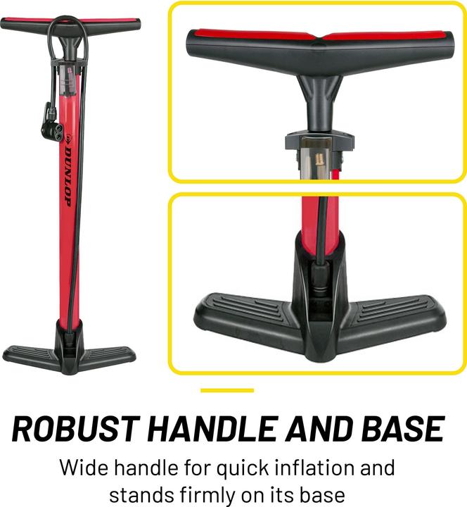 Actual product image Dunlop Bicycle floor pump black/red