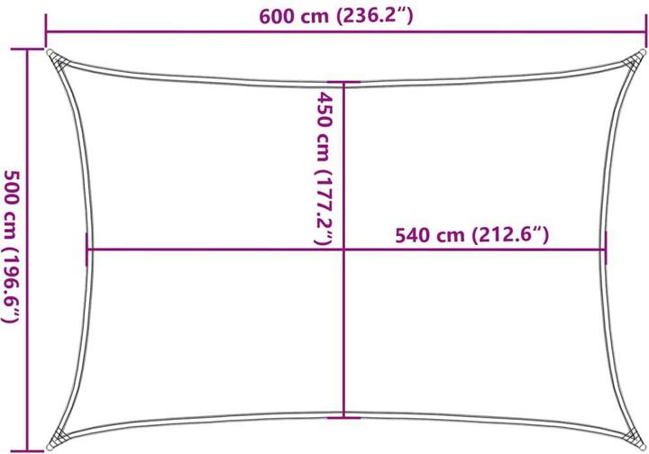 Produktbild vidaXL Sonnensegel (500 x 600 cm)