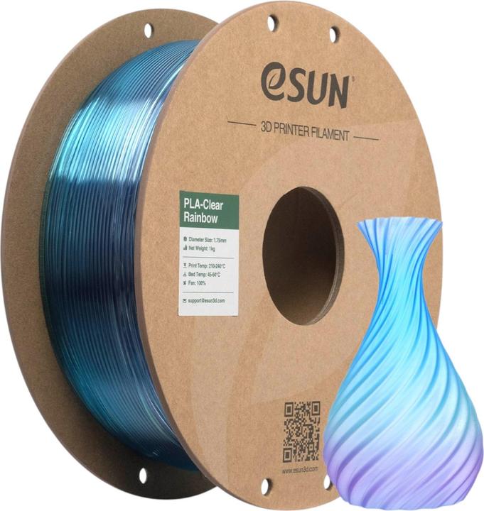 Productafbeelding eSUN PLA CLEAR 1,75mm PURPLE BLUE CYAN 1kg (PLA, 1.75 mm, 1000 g)