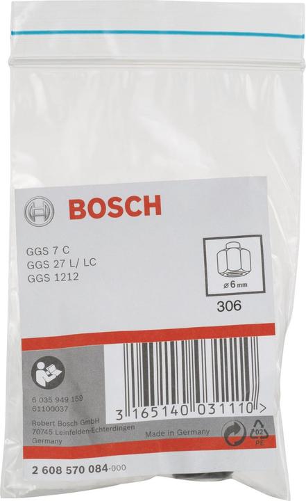 Produktbild Bosch Professional Zubehör Spannzange mit Spannmutter, 6 mm, für Bosch-Geradschleifer